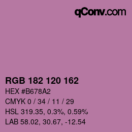 カラーコード: RGB 182 120 162 | qconv.com