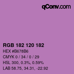 カラーコード: RGB 182 120 182 | qconv.com