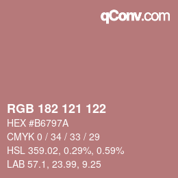 Color code: RGB 182 121 122 | qconv.com