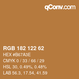 Código de color: RGB 182 122 62 | qconv.com