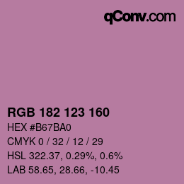 Color code: RGB 182 123 160 | qconv.com
