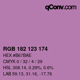 カラーコード: RGB 182 123 174 | qconv.com