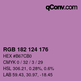 Farbcode: RGB 182 124 176 | qconv.com