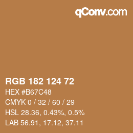 Color code: RGB 182 124 72 | qconv.com