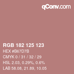 Color code: RGB 182 125 123 | qconv.com