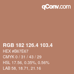 カラーコード: RGB 182 126.4 103.4 | qconv.com