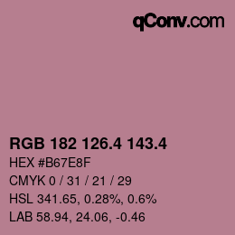 カラーコード: RGB 182 126.4 143.4 | qconv.com
