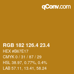 カラーコード: RGB 182 126.4 23.4 | qconv.com