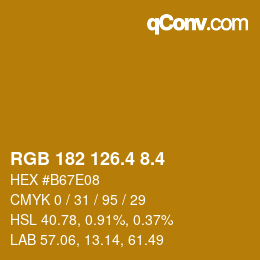 カラーコード: RGB 182 126.4 8.4 | qconv.com