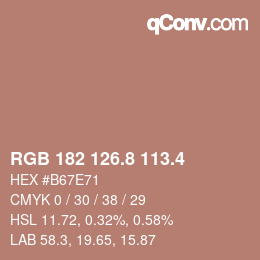 カラーコード: RGB 182 126.8 113.4 | qconv.com