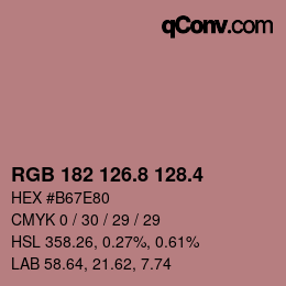 カラーコード: RGB 182 126.8 128.4 | qconv.com
