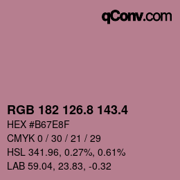 カラーコード: RGB 182 126.8 143.4 | qconv.com