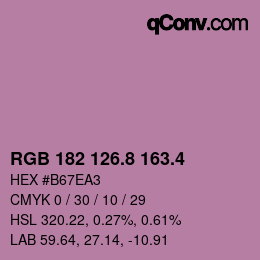 カラーコード: RGB 182 126.8 163.4 | qconv.com