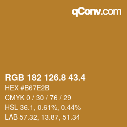カラーコード: RGB 182 126.8 43.4 | qconv.com