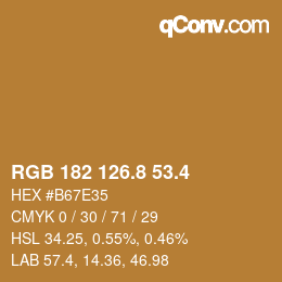 カラーコード: RGB 182 126.8 53.4 | qconv.com