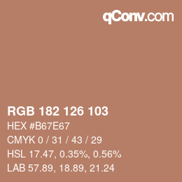 Color code: RGB 182 126 103 | qconv.com
