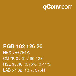 カラーコード: RGB 182 126 26 | qconv.com