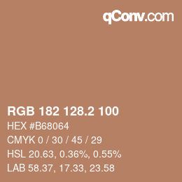 カラーコード: RGB 182 128.2 100 | qconv.com