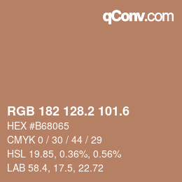 カラーコード: RGB 182 128.2 101.6 | qconv.com
