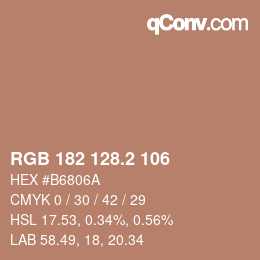 Color code: RGB 182 128.2 106 | qconv.com