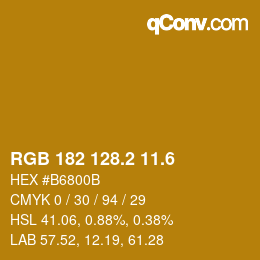 カラーコード: RGB 182 128.2 11.6 | qconv.com