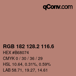 カラーコード: RGB 182 128.2 116.6 | qconv.com