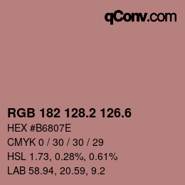 カラーコード: RGB 182 128.2 126.6 | qconv.com