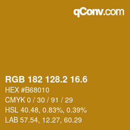 カラーコード: RGB 182 128.2 16.6 | qconv.com