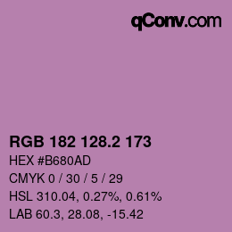 Color code: RGB 182 128.2 173 | qconv.com