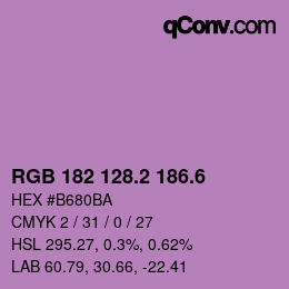 カラーコード: RGB 182 128.2 186.6 | qconv.com
