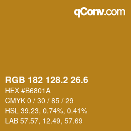 カラーコード: RGB 182 128.2 26.6 | qconv.com