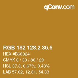 カラーコード: RGB 182 128.2 36.6 | qconv.com