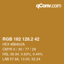 カラーコード: RGB 182 128.2 42 | qconv.com