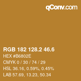 カラーコード: RGB 182 128.2 46.6 | qconv.com