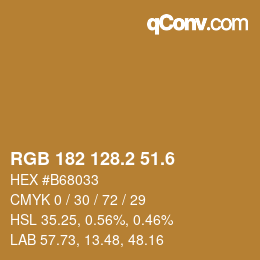 カラーコード: RGB 182 128.2 51.6 | qconv.com