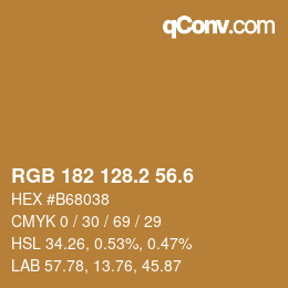 カラーコード: RGB 182 128.2 56.6 | qconv.com