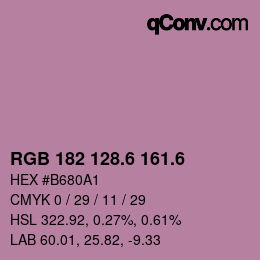 カラーコード: RGB 182 128.6 161.6 | qconv.com