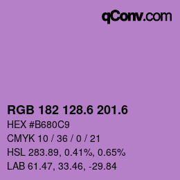 カラーコード: RGB 182 128.6 201.6 | qconv.com