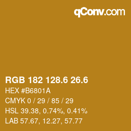カラーコード: RGB 182 128.6 26.6 | qconv.com