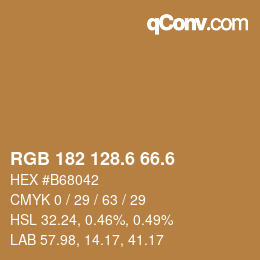 カラーコード: RGB 182 128.6 66.6 | qconv.com