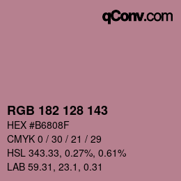 Color code: RGB 182 128 143 | qconv.com