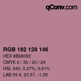カラーコード: RGB 182 128 146 | qconv.com