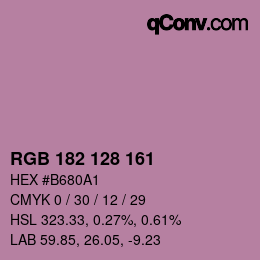 Color code: RGB 182 128 161 | qconv.com