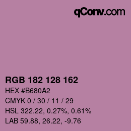 カラーコード: RGB 182 128 162 | qconv.com