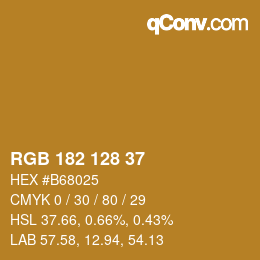Color code: RGB 182 128 37 | qconv.com