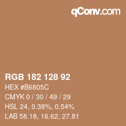 Color code: RGB 182 128 92 | qconv.com