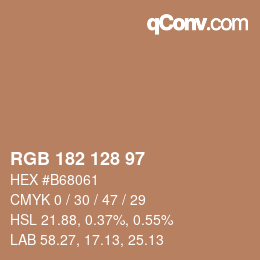 カラーコード: RGB 182 128 97 | qconv.com