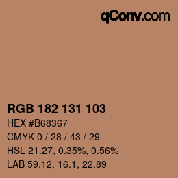 Color code: RGB 182 131 103 | qconv.com