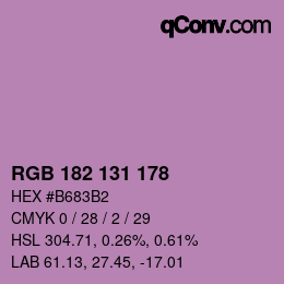 カラーコード: RGB 182 131 178 | qconv.com