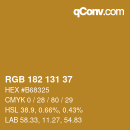 カラーコード: RGB 182 131 37 | qconv.com